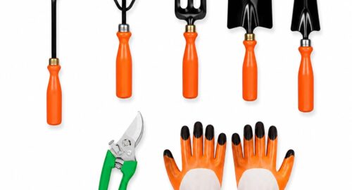 Tools, 7Pcs Gardening Tools Kit for Home Garden – (Cultivator, Fork, Trowels, Weeder, Gloves, Pruner Cutter), Lightweight, Portable, Durable Gardening Items for Indoor and Outdoor Use
