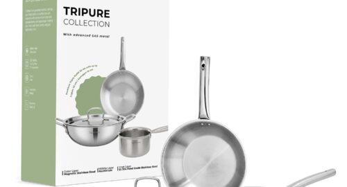 Lifelong Triply 4-piece cookware Set|Kadai,Frypan & Saucepan|Stainless Steel 22 cm Kadai & Fry Pan22 cm with Stainless Steel Lid|16 cm Sauce Pan|Induction Bottom & Gas Stove Cookware(Silver)
