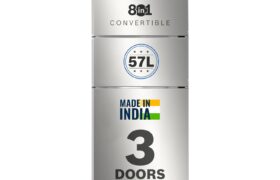 Bosch 302L, 3 Star, MaxFlex Convert Frost Free Triple Door Refrigerator | 8-in-1 Convertible Storage Modes | 57L Extra Convertible Zone | Cool Extend up to 18 hours (CMC33S03NI, Fine Steel)
