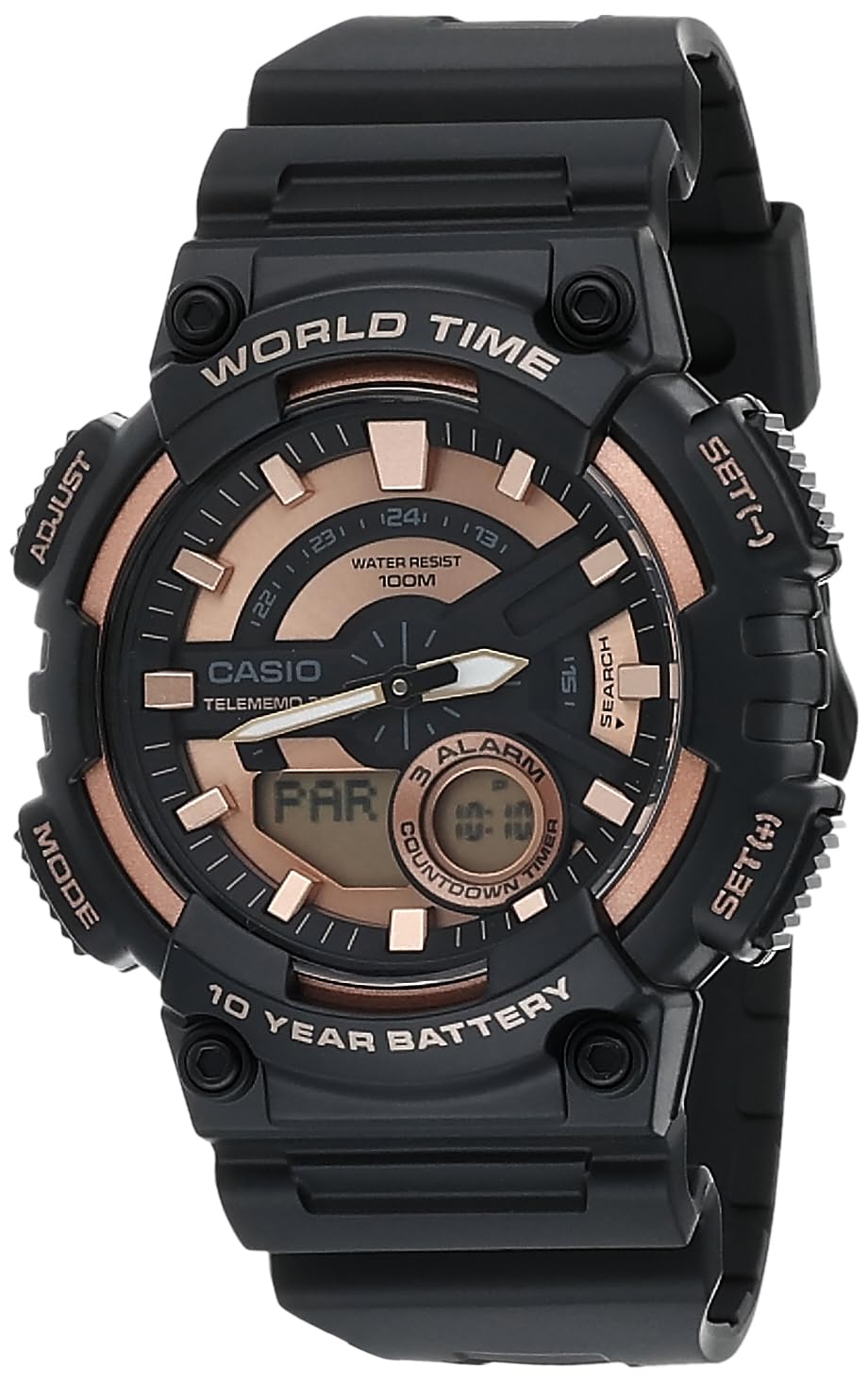 Casio Youth Series Analog-Digital Rose Gold Dial Men’s Watch – AEQ-110W-1A3VDF(AD222)