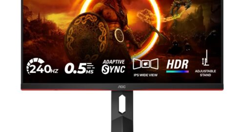 AOC 24G2Z 23.8″ Gaming Monitor Full HD, 240Hz, 0.5ms, Flicker-Free, Anti Glare Screen, 350 nits Brightness, Free sync Premium, Minimal Bezel, 6 Game Modes, Built in Speaker,Multitasking Gaming Monitor