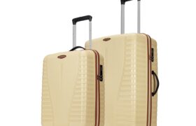 Aristocrat Airpro Max Set of 2 (Cabin+Medium) Trolley Bags, Mojave Desert | 8-Wheels, Polypropylene Case, Spacious, Combination Lock, Sturdy Zipper, Lightweight Travel Luggage, 3-Year Global Warranty