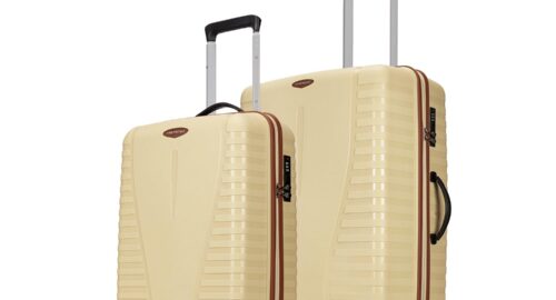 Aristocrat Airpro Max Set of 2 (Cabin+Medium) Trolley Bags, Mojave Desert | 8-Wheels, Polypropylene Case, Spacious, Combination Lock, Sturdy Zipper, Lightweight Travel Luggage, 3-Year Global Warranty