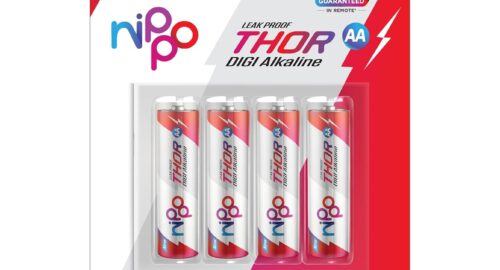 Nippo Thor Leakproof Alkaline AA Batteries 1.5V | Longer Lasting Batteries | Guaranteed 15 Months in Remote | Eco Friendly | Suited for All Types of Modern Devices|Pack of 4