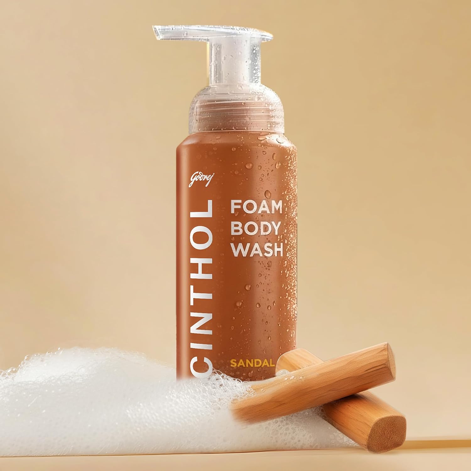 Cinthol Sandal Foam Body Wash (200ml) | Unique Foam Formula for Moisturized & Irresistibly Soft Skin | Suitable for All Skin Types