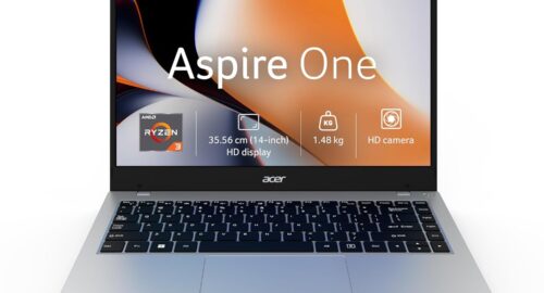 Acer Smartchoice Aspire One, AMD Ryzen 3-7320U, Office 2024 + M365 Basic, 8GB LPDDR5 RAM/ 256GB SSD, 14.0″/35.56cm TN HD Display, Win 11 Home, Pure Silver, 1.48KG, A114-43, Thin and Light Laptop