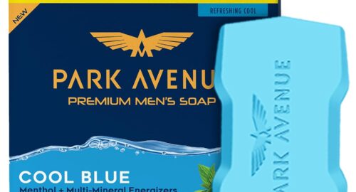 Park Avenue Premium Men’s Soaps for Bath – Cool Blue | 125g (Pack of 4) | Menthol & Mineral Energizer | Grade 1 Soap | For All Skin Types