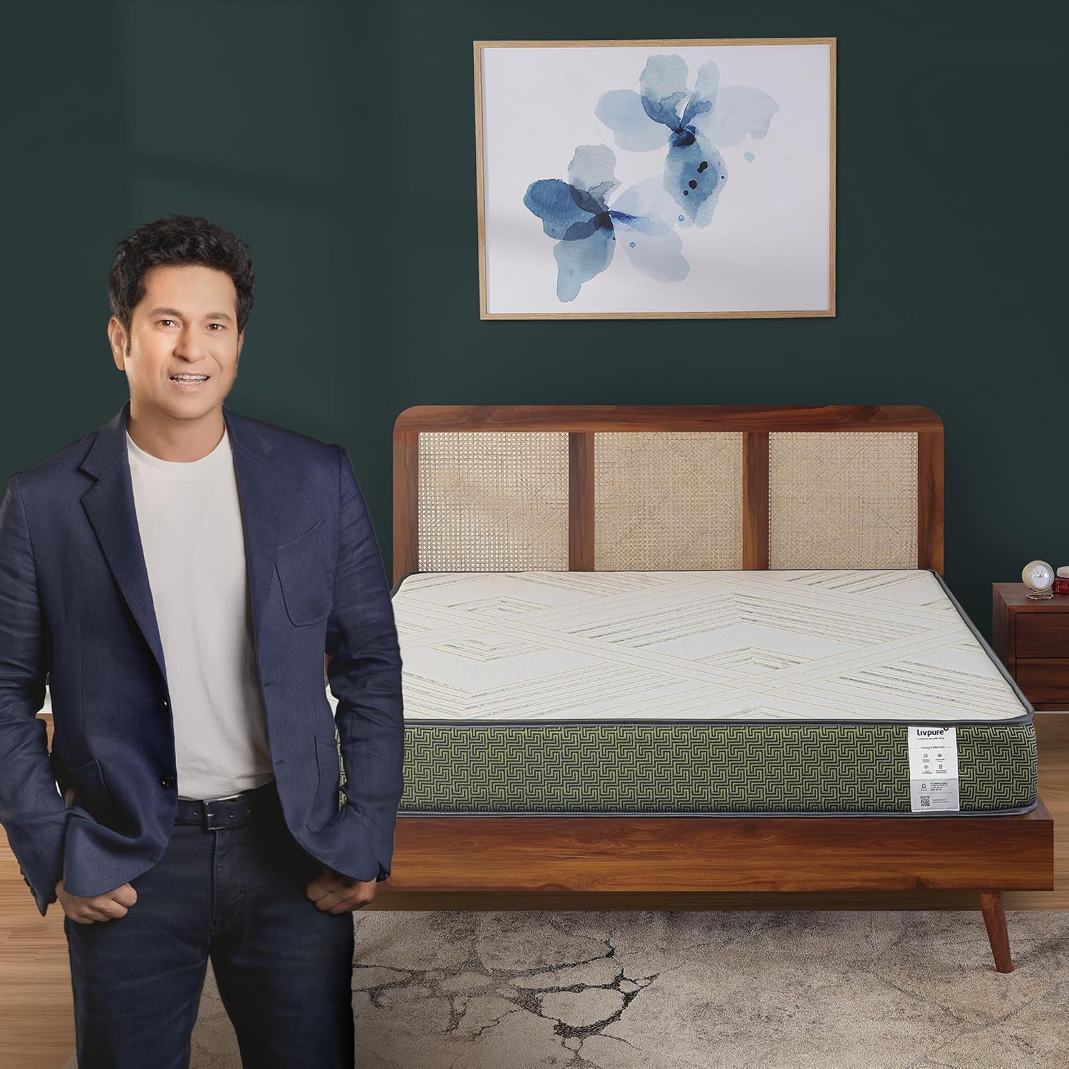 Livpure Smart Regal Orthopaedic Plush Mattress with Swirl Gel Foam & Latex | 5 Zone HR Foam & COMFORTSCIENCE Tech with 16 BIOCRYSTALS | Luxury Serene Fabric |Queen Bed 78x60x6 inch, 10 Year Warranty