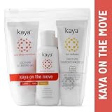 Kaya Clinic On The Move Kit 3 Step Routine Travel Friendly Kit Contains Cleansing Gel Alcohol Free Toner Sunscreen SPF30 75ml