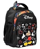 Kuber Industries Disney Mickey Mouse Print School BagBackpackSolid Disney Print Waterproof Polyester Material2 Comparment with 2 Front PocketsSize 28 x 17 x 36 CM Black