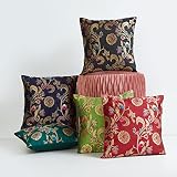 Home Centre Corsica Multicolour Brocade Printed Cushion Cover 300cm Set of 5