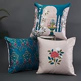Home Centre Corsica Bela Floral Printed Cushion Cover 40x40cm Set of 3