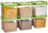 Amazon Solimo Plastic Multipurpose Airtight Containers for Kitchen 6x700ml Green for 433