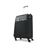 Aristocrat Commander Soft Case Medium Size Checkin Trolley Bag Black Spacious Zipper Expander Front Pocket Durable Polyester Case Travel Luggage Combination Lock 3Year Global Warranty