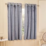 Solimo Polyester 75 Blackout Leaf Print Window Curtains75 Room Darkening 5 Feet Set of 2 Leaf Print Design for Living Room Kids Room and Bedroom Color Grey LightFiltering