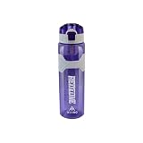 ATTRO Plastic Squad Sports 1000Ml Water Bottle with Flip Top Lid Hand Strap Straw Bpa Free Leak Proof Ideal for Gym Workout Outdoor School Office Violet
