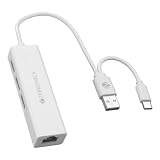 ZEBRONICS TA200UR Type C to Ethernet Adapter 4in1 Multiport Hub 3 USB 20 Ports RJ 45 Port LAN Speeds Upto 100 Mbps Lightweight Design Plug and Play
