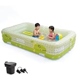 Lifelong Inflatable Swimming Pool 7Ft for Adults Kids Swimming Pool for Family Inflatable Water Tub for Kids Adults Heavy Duty PVC for Balcony Garden Outdoor Air Pump Included