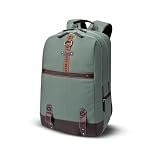 Gear Classic 4 1931L anti theft faux leather Medium Water Resistant Laptop BackpackCasual BackpackDaypackTravel BackpackCollege Bag For MenWomenPista GreenBrown