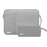 Dyazo 15156 Inch Laptop Sleeve with Charger Pouch Three Pocket Water Resistant Sleeve Case Compatible for MacBook HP Dell Acer Asus Microsoft Samsung and Other Notebooks Grey