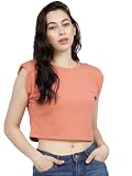 Tokyo Talkies Womens Sleeveless Round Neck Solid Tops Stylish Casual wear