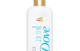 DOVE Exfoliate Away Serum Body Wash, 300 ml, for Refined and Silky Skin, with 4% Refining Serum + AHA, Dermatologist Co-Created, Paraben & SLS Free