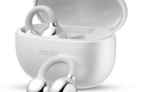 Noise Air Clips Wireless Open Ear Earbuds with Chrome Finish, AirWave™ Technology,Up-to 40H Playtime, Dual Device Pairing, Quad Mic with ENC,12mm Driver,BTv5.4 (Pearl White)