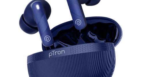 pTron Bassbuds Fury in-Ear TWS Earbuds with 13mm Drivers, 50Hrs Playtime, AI-ENC Clear Calls, Bluetooth V5.4 Wireless Headphones, Voice Assistant, Type C Charging & IPX5 Water Resistant (Blue)