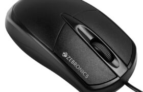 ZEBRONICS Byte Wired Optical Mouse with 3 Buttons, High Precision, 1000 DPI, Works on Most Surfaces, Plug & Play, USB Interface, 1.3m Cable Length